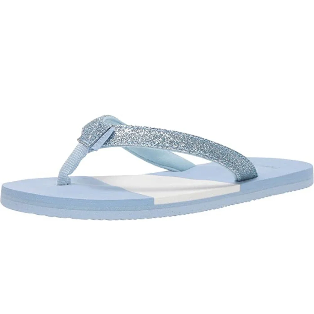 Hari Mari Meadows Asana Sandal Toddler US 6-7 Blue Glitter Slip-On Slide ZAP1461